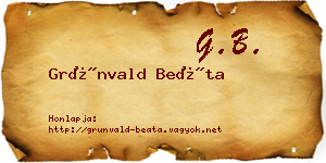 Grünvald Beáta névjegykártya