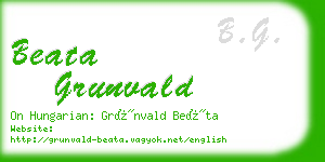 beata grunvald business card
